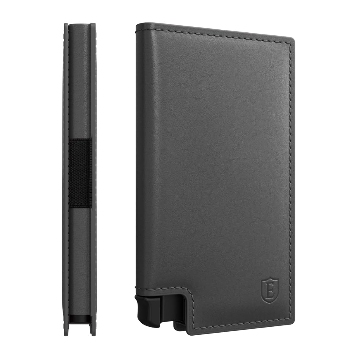 Ekster Parliament Men's Wallet | RFID Blocking Leather Minimalist Wallet | Slim Wallet for Men - Designed for Quick Card Access with Push Button (Onyx)