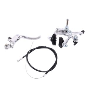 kebei Front Fixie Road Bike Cruiser Brake Set Bike Brake Kit Bike Caliper Brake Kit Side Pull Brake Set for Fixie Bike Silver