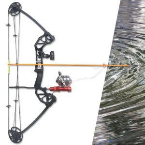 PANDARUS Bowfishing Bow Kit with Arrow Ready to Shoot Right Handed 15-45 LBS Draw Length 18"-29.5" Adjustable,Axle-to-Axle: 34.2",Complete Compound Bow Fishing Kit 2024 New（Black Left Handed）