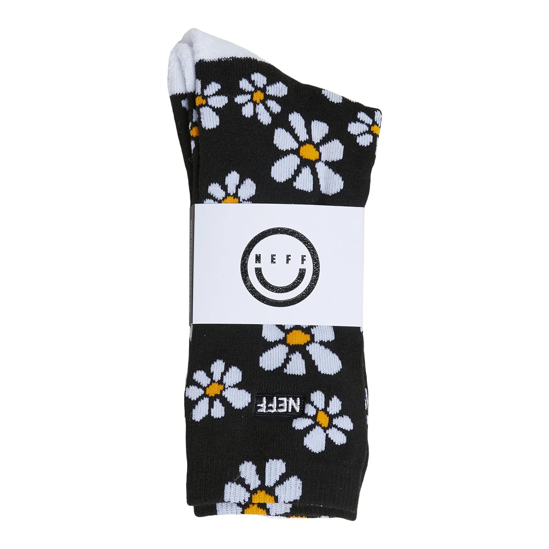 NEFF Men's Comfy Skate Sport Socks, Black/Flower, One Size