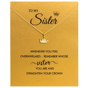 Baydurcan Sisters Gifts from Sister,Crown Pendant Necklace for Women Queen Gifts(Crown)