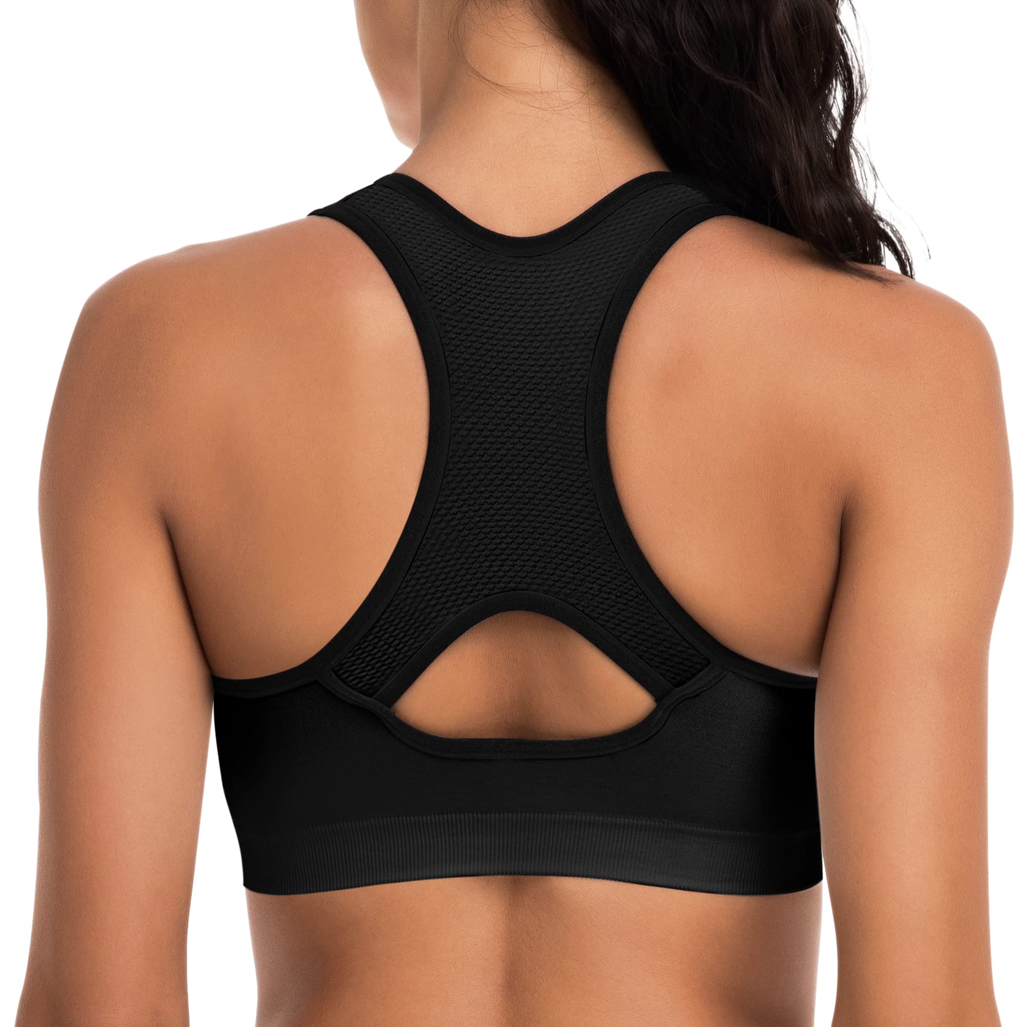 Racerback Sports Bras for Women with Pads - High Impact Athletic Tank Tops for Yoga and Workout