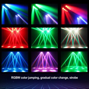 Spider Moving Head Lights, HAKUTA LED Stage Light RGBW 4-in-1 LED Moving Head Light, Compatible DMX-512 with 4 Control Modes for Parities, Concert, Performance Stage, Club, Bar and Wedding Ceremon