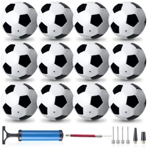 yunsailing 12 pack sports soccer balls size 5 with pump for youth kids girls boys adults, black and white