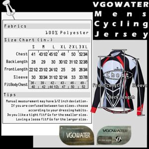 Vgowater Men's Thermal Fleece Long Sleeve Cycling Jersey Soft Bicycle Jacket (Arbitrarily, 3XL)