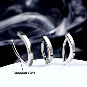 Melighting Titanium Belly Button Rings for Women 14G Belly Rings Clicker G23 Belly Piercing Hoop Reverse Curved Belly Barbell Navel Barbell Body Piercing Jewelry