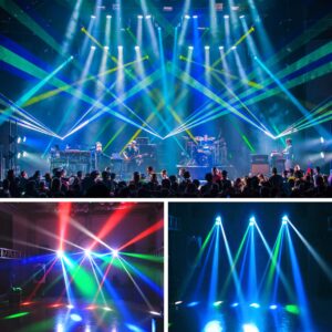 Spider Moving Head Lights, HAKUTA LED Stage Light RGBW 4-in-1 LED Moving Head Light, Compatible DMX-512 with 4 Control Modes for Parities, Concert, Performance Stage, Club, Bar and Wedding Ceremon