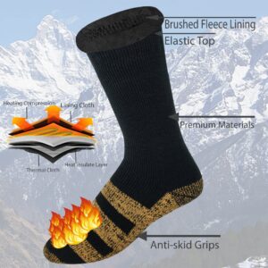 6 pairs Packs Thermal Lodge Socks for Men and Women, Heated Winter Non-Skid Boot Socks, Insulated for Cold (as1, numeric, numeric_10, numeric_13, regular, regular, Assorted Copper, 10-13)