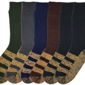 6 pairs Packs Thermal Lodge Socks for Men and Women, Heated Winter Non-Skid Boot Socks, Insulated for Cold (as1, numeric, numeric_10, numeric_13, regular, regular, Assorted Copper, 10-13)