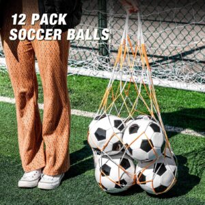 Yunsailing 12 Pack Sports Soccer Balls Size 5 with Pump for Youth Kids Girls Boys Adults, Black and White