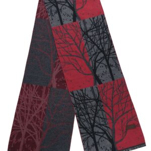 Mio Marino Winter Cashmere Feel Women Scarf, 100% Cotton Fashion Scarves, In Elegant Gift Box - Manzanita Red/Black - One Size