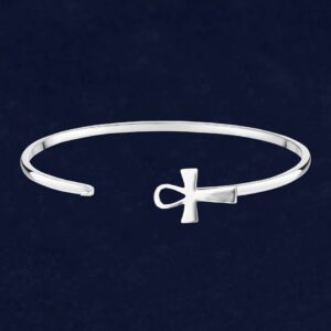 Religious Elegant Cross/Crucifix Bangle Bracelet – Bracelets with Silver Cross for Religious Groups, Faith Based, Gift-Giving/Confirmation Gift and Church Fundraising Item - 1 Bracelet