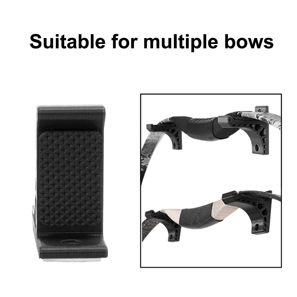 MiOYOOW Wall Mount Bow Holder, Portable Bow Storage Wall Hanger with Adhesive Back Design for Recurve Compound Bow