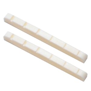 Miwayer 6 String Electric Guitar Bone Nut Flat Bottom Pre-Slotted Made of Real Bone (42 X 3.5 X 4.5/3.5mm 2 pack)