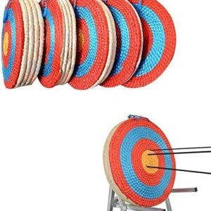 AMEYXGS 4-Ring Bullseye Archery Shooting Target Handmade Traditional Straw Target 1-5 Layer Target Solid Round for Outdoor Sports Hunting Shooting Practice (1 Layer)