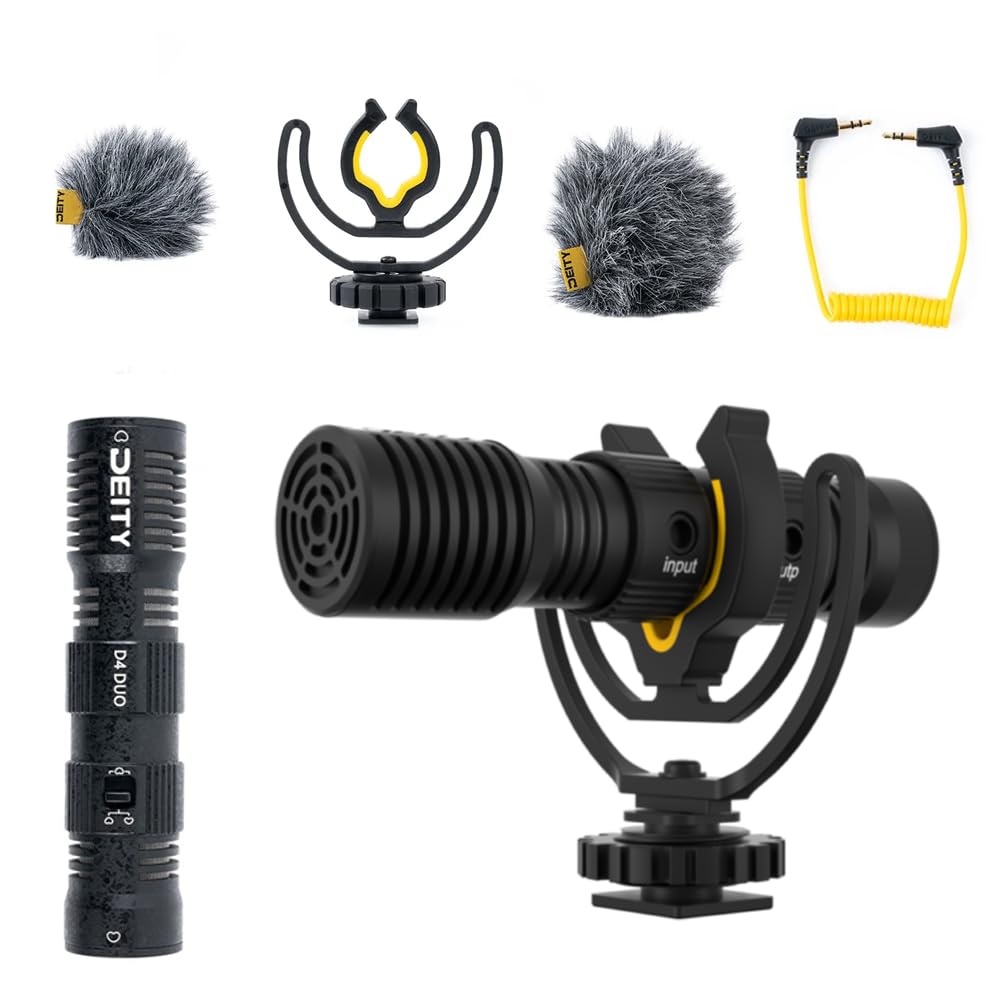 Deity V-Mic D4 DUO Dual Capsule Directional Shotgun Microphone Condenser Recording Microphone for DSLR IpadOS Computers Smartphones