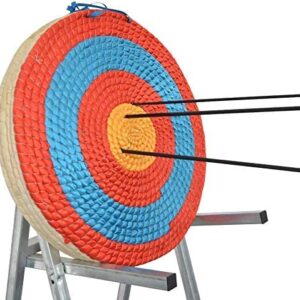 AMEYXGS 4-Ring Bullseye Archery Shooting Target Handmade Traditional Straw Target 1-5 Layer Target Solid Round for Outdoor Sports Hunting Shooting Practice (1 Layer)