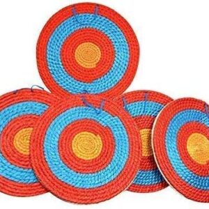 AMEYXGS 4-Ring Bullseye Archery Shooting Target Handmade Traditional Straw Target 1-5 Layer Target Solid Round for Outdoor Sports Hunting Shooting Practice (1 Layer)