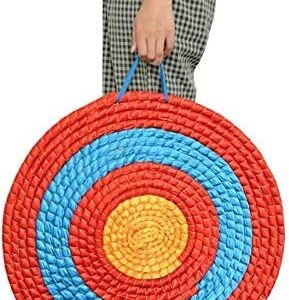 AMEYXGS 4-Ring Bullseye Archery Shooting Target Handmade Traditional Straw Target 1-5 Layer Target Solid Round for Outdoor Sports Hunting Shooting Practice (1 Layer)