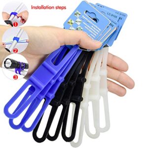 9Pcs Bicycle Silicone Band Bicycle Silicone Band Multicolor Tie Clip Ribbon Mount Holder Universal Led Rubber Elastic Strips Bandage Belt for Bike Light Handlebar Mount