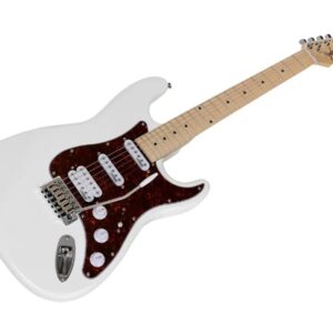 Monoprice 6-String Cali DLX Plus Electric Guitar - Right Handed, Gig Bag, Solid Ash Body, Ivory - Indio Series