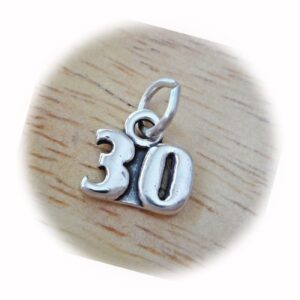 New Sterling Silver 10x11mm Number 30 30th Birthday Anniversary Charm CII0823SEE