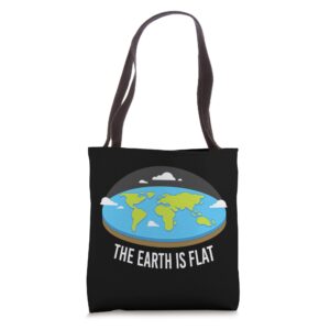 the earth is flat i flat earth planet astrology science tote bag