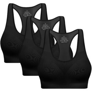 Racerback Sports Bras for Women with Pads - High Impact Athletic Tank Tops for Yoga and Workout