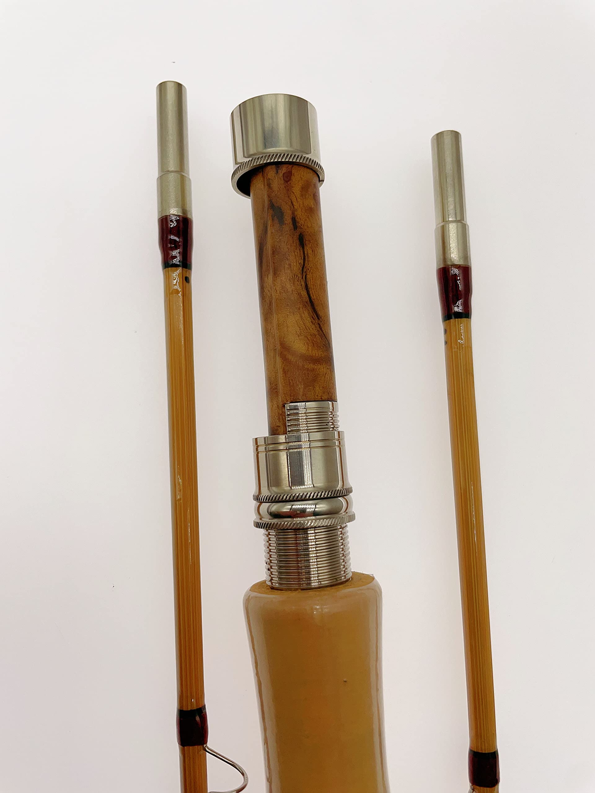 New Bamboo Fly Rod with Nickel Silver Downlocked Reelseat and Agate Strip Guide. (8'0" #6)