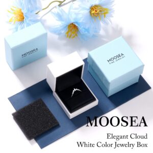 MOOSEA Moissanite Contour Rings for Women, D Color VVS1 Clarity Lab Created Diamond Rings 14K Yellow Gold Vermeil Unique Moissanite Wedding Band for Women Mom Wife Anniversary Rings Gifts