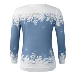 FlekmanArt Ladies Basic Versatile Sweatshirt Casual Style Printed Long Sleeve Top Autumn And Winter Round Neck Pullover