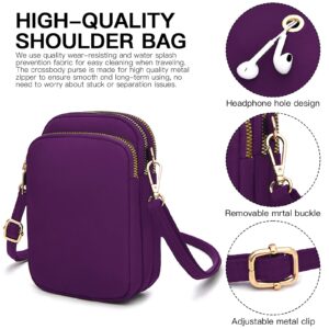 YINHEXI Small Crossbody Bags Purses for Women, Mini Crossbody Cell Phone Purse Wallet for Women and Men, Shoulder Bag (Purple)