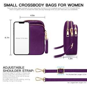 YINHEXI Small Crossbody Bags Purses for Women, Mini Crossbody Cell Phone Purse Wallet for Women and Men, Shoulder Bag (Purple)