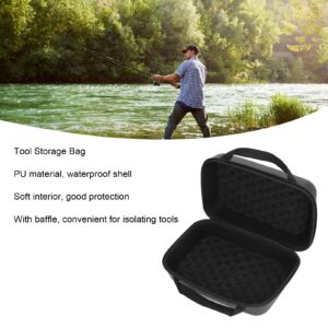 Garosa Portable Tool Storage Bag with Baffle Waterproof PU Fishing Reel Carrying Tools Bag Accessories Reservoir Package 27 * 20 * 12cm for Outdoor Working