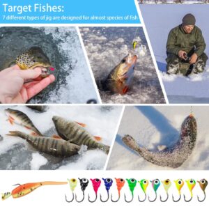 THKFISH Ice Fishing Jigs Lures Ice Fishing Lures Ice Fishing Gear A-50PCS+ D-31pcs