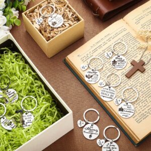 Sinmoe 20 Pieces Christian Keychains for Women Bible Verse Keychain Christian Gift for Women Faith Religious Keychains for Women Men Christian Inspirational Keychains Easter Prayer Christian Keyring