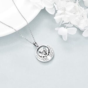 DAYLINLOVE Scottish Thistle Necklace Sterling Silver Scottish Celtic Knot Pendant Scottish Thistle Pendant Jewelry for Women