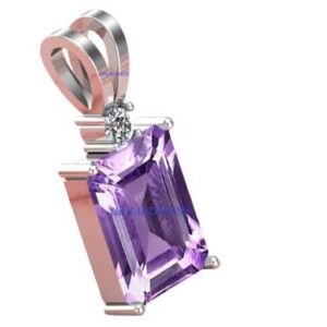 Tongari 8.00 Ratti 7.25 Carat Deluxe Quality Katela Amethyst Silver Plated Pendant/Locket Gemstone