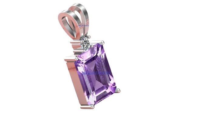 Tongari 8.00 Ratti 7.25 Carat Deluxe Quality Katela Amethyst Silver Plated Pendant/Locket Gemstone