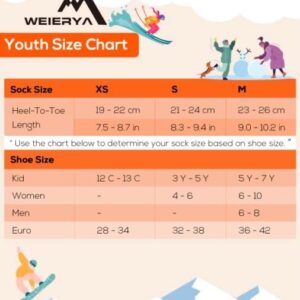 WEIERYA Kids Ski Socks Merino Wool, Kids Wool Socks, Knee-high Snow Socks for Boys Girls, Winter socks, 1/3 Pairs Rose Red XS 1 Pair