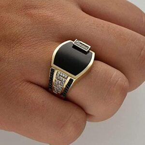 Alloy Ring Black Diamond Jewelry Gift Alloy Natural Gemstone Wedding Ring For Party