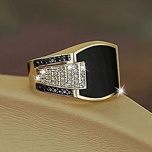 Alloy Ring Black Diamond Jewelry Gift Alloy Natural Gemstone Wedding Ring For Party