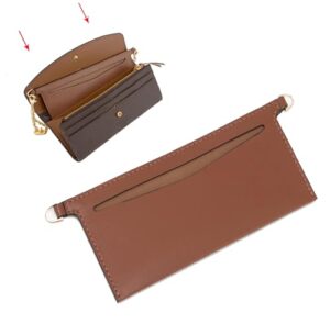 lckaey purse insert bag accessories kit- for wallet sarah bag, handbag inner bag organizer, 3015- brown