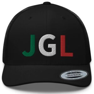 RIVEMUG JGL Embroidered Trucker Hat, Chapo Guzman Cap Chapito 701 Snapback Hat Adjustable Hat Black