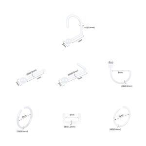 Oveta Clear Piercing Retainers Flexible Bioflex 14G 16G 20G Nose Belly Button Ring Lip Labret Piercings Retainer Eyebrow Tongue Barbells Cartilage Tragus Earrings Retainer (40pcs)