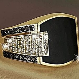 Alloy Ring Black Diamond Jewelry Gift Alloy Natural Gemstone Wedding Ring For Party