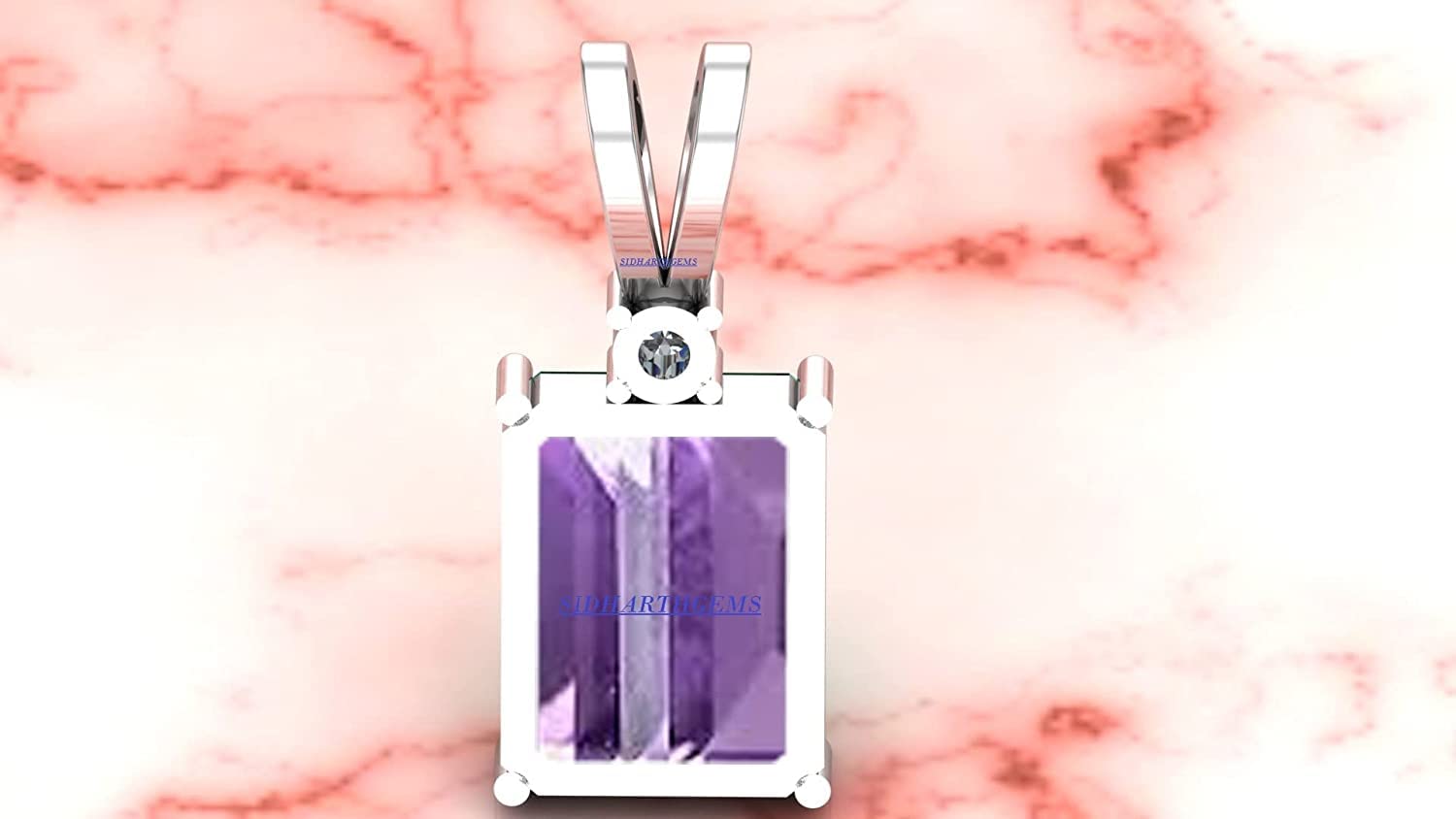 Tongari 8.00 Ratti 7.25 Carat Deluxe Quality Katela Amethyst Silver Plated Pendant/Locket Gemstone