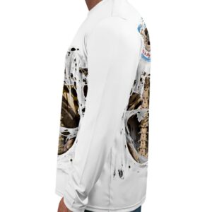 Rattlin Jack Men's Long Sleeve Fishing Shirt UVprotection Skeleton Bone XL White