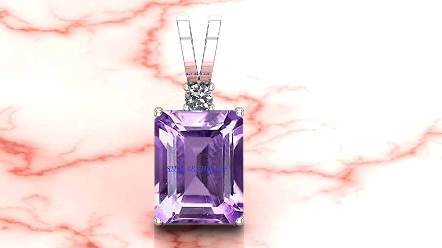 Tongari 8.00 Ratti 7.25 Carat Deluxe Quality Katela Amethyst Silver Plated Pendant/Locket Gemstone