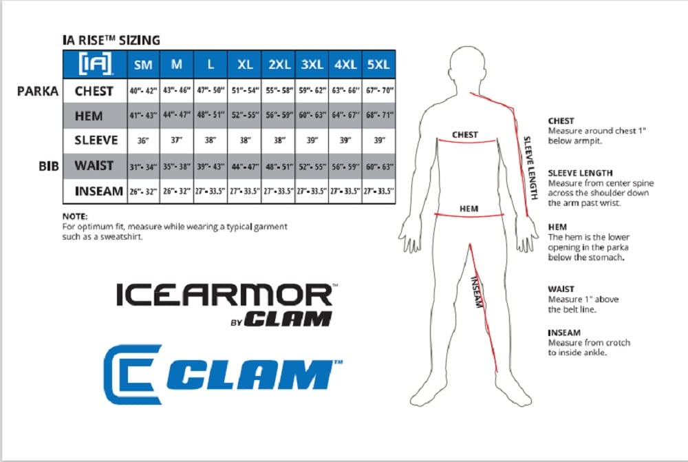 ICE ARMOR by Clam Men's Ice Fishing Rise Parka - Size XL - Prym1 Camo Blackout- 116908